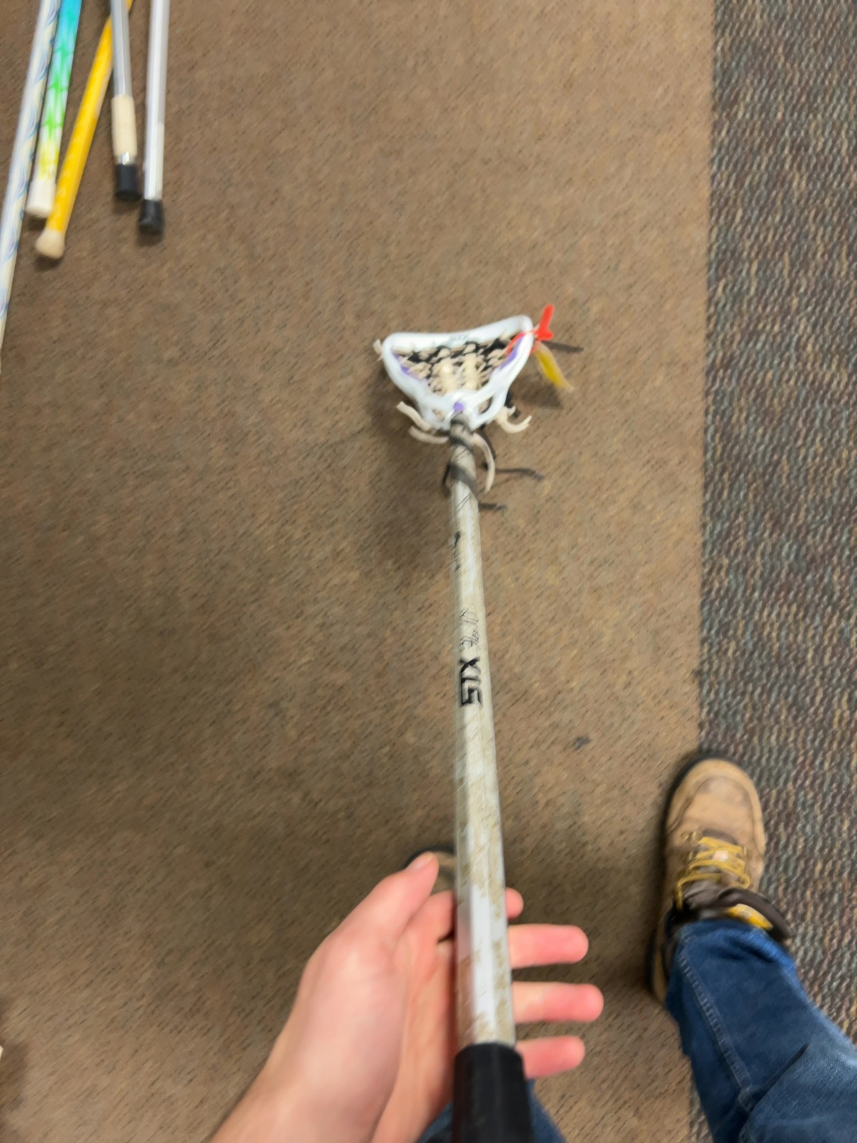 STX Flex 10 Women's Lacrosse Stick White/Silver 27 inch Good