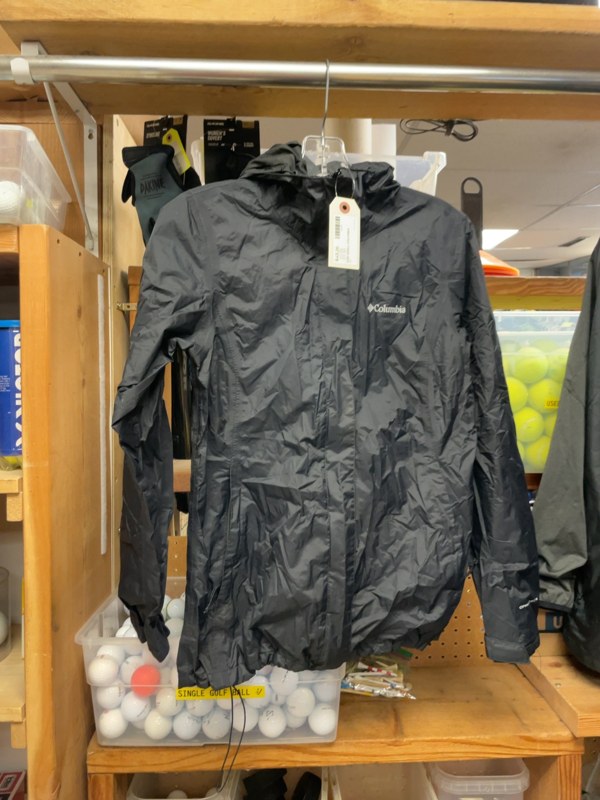 Columbia Rain Jacket Size S Black