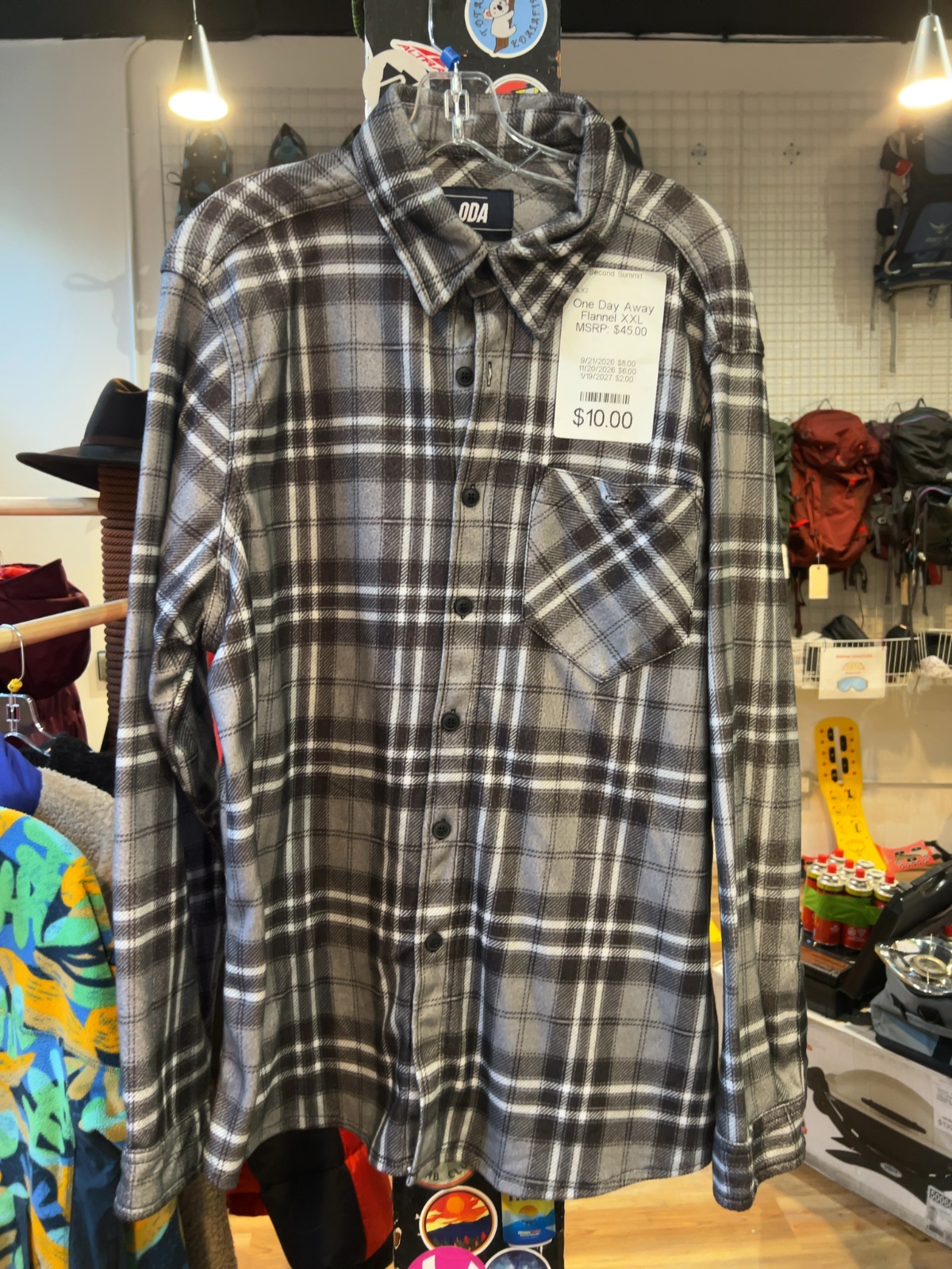 ODA One Day Away Plaid Flannel Long Sleeve Shirt - Good - XXL