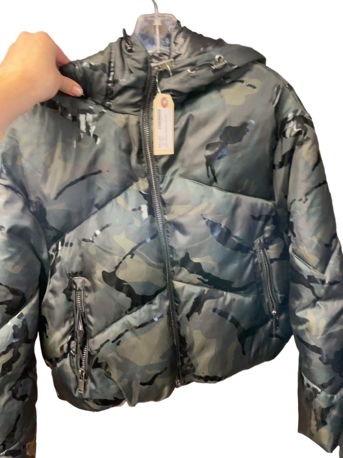 Zara Camo Puffer Jacket Size S