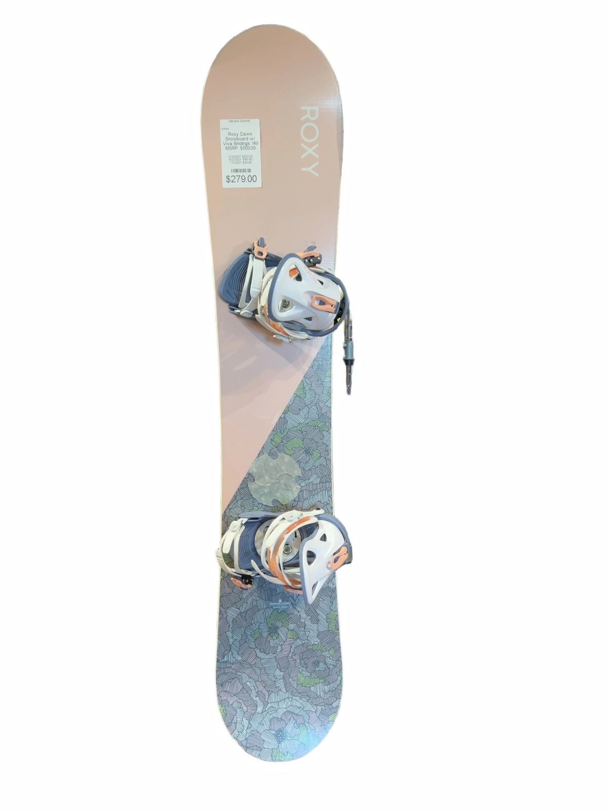 Roxy Dawn Snowboard w/ Viva Bindings 149 Good - image 1