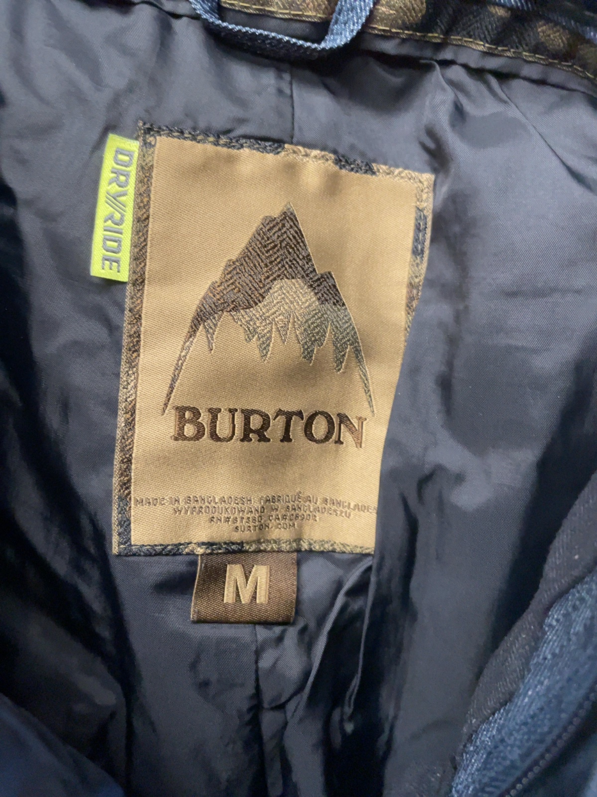 Burton Dryride Size M Denim Print Snowboard Pants