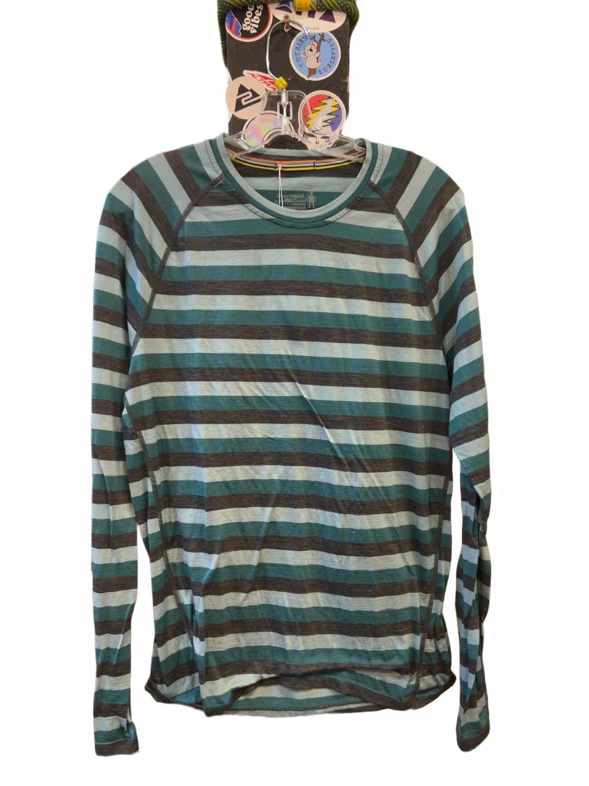 Smartwool Merino Base Layer Long Sleeve Striped Crew Top Good M