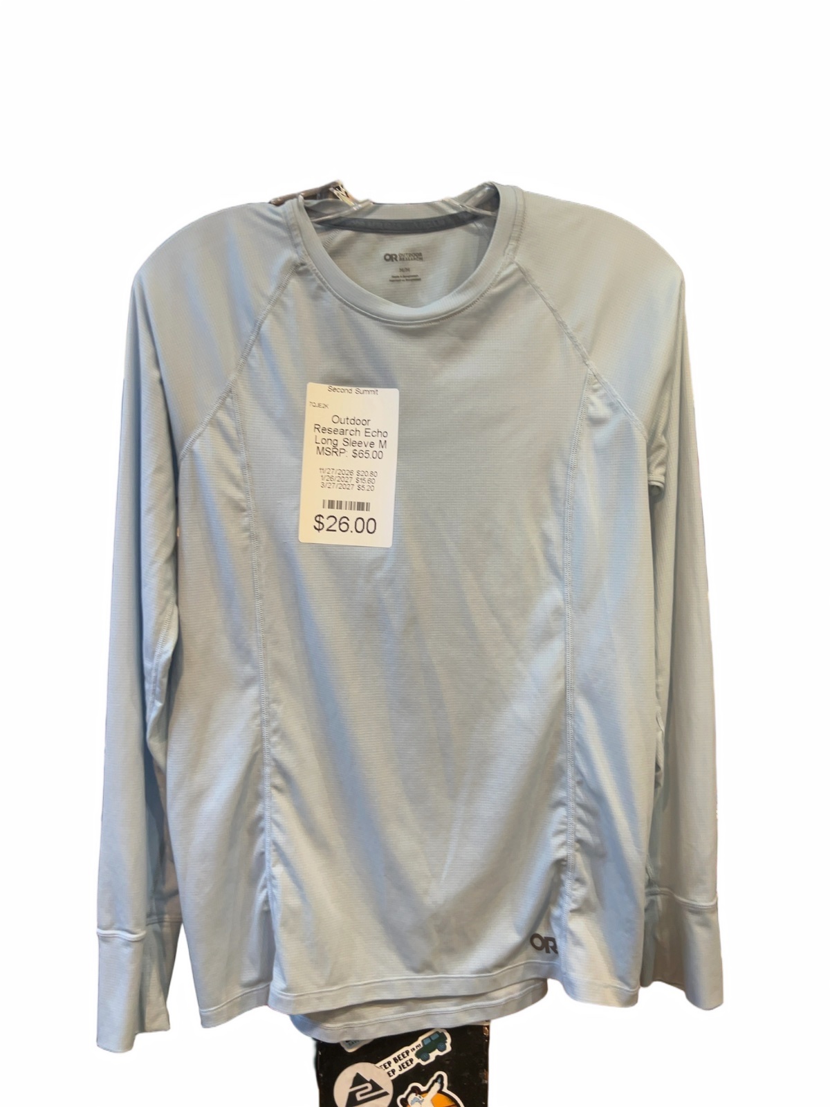 Outdoor Research Echo Long Sleeve Shirt Light Blue Good M