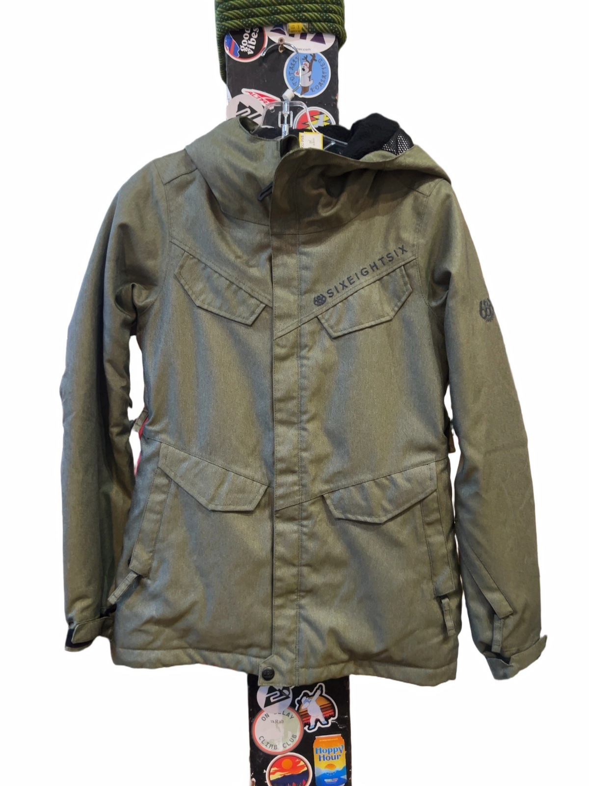 686 Snowboard Jacket Olive Green Good XS