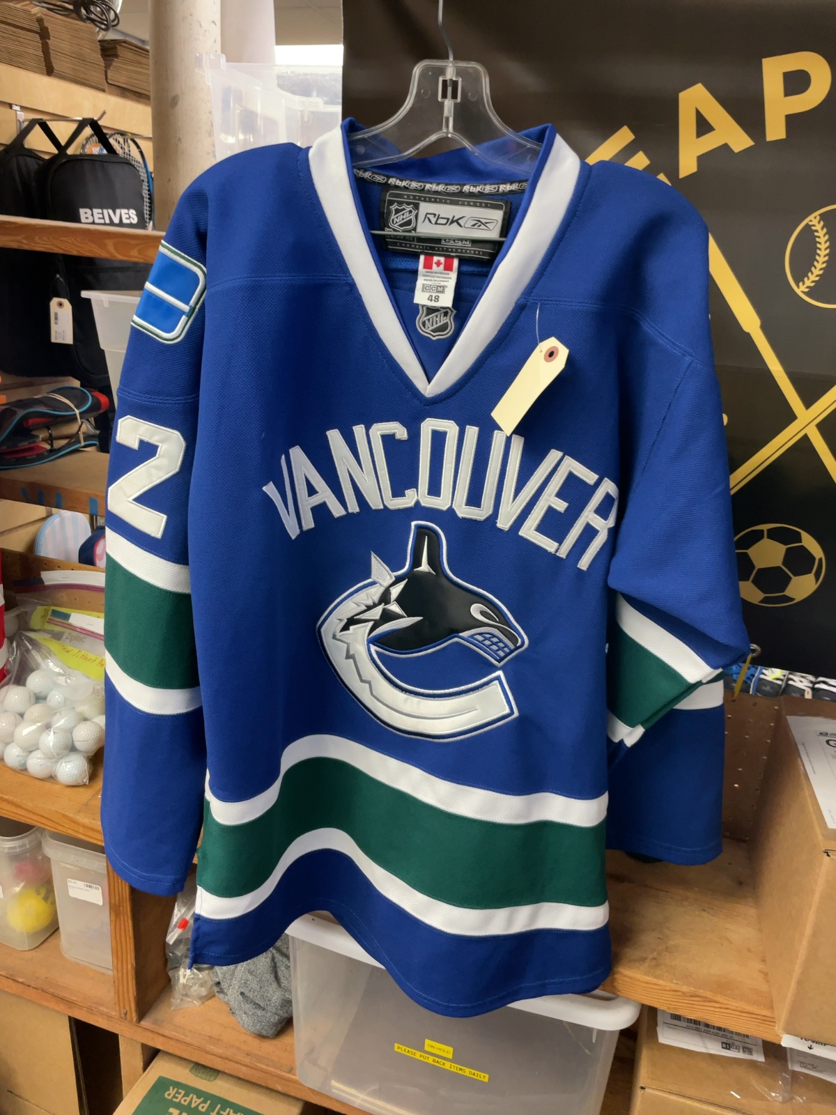 Rbk CCM Vancouver Canucks Daniel Sedin #22 Authentic Hockey Jersey Size 48