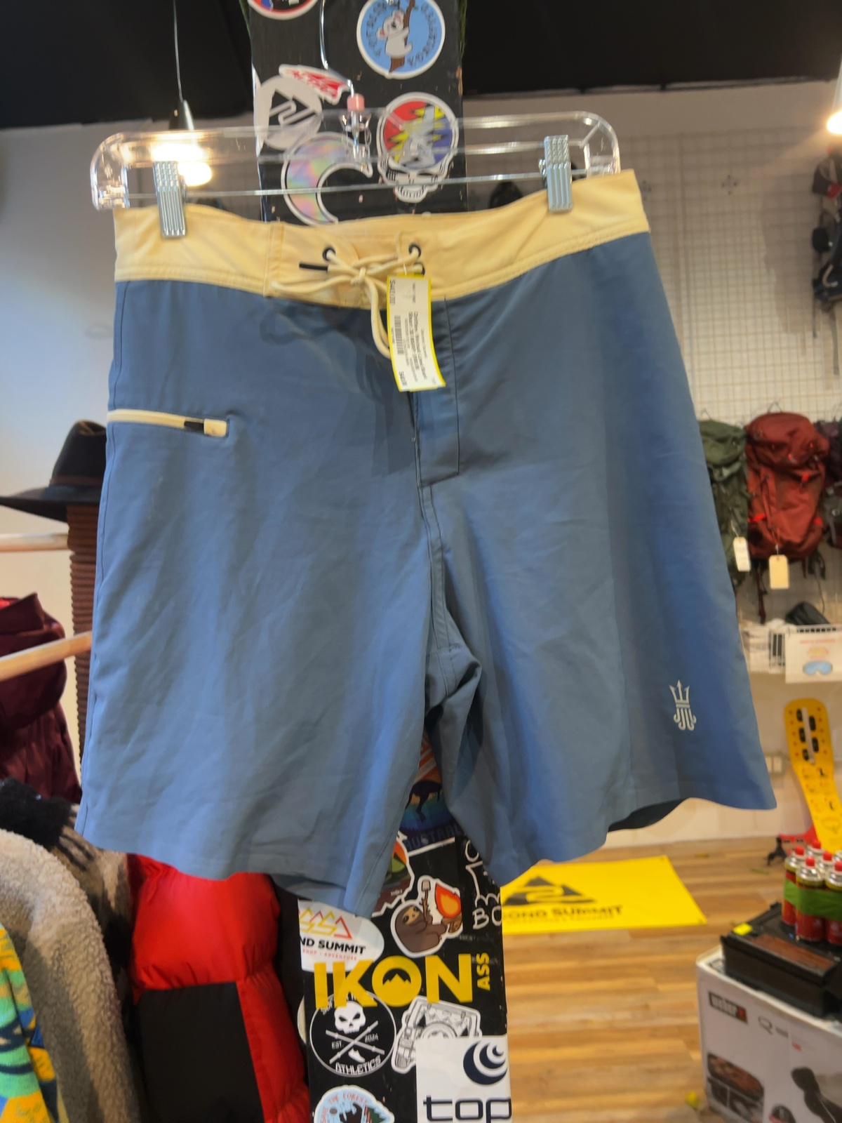 Drifties Wetsuit Lined Boardshort Slate Blue / Cream Good 30