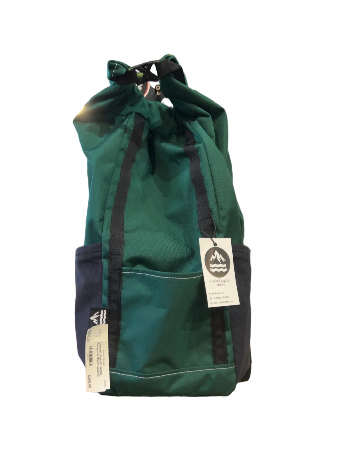 Cracked Asphalt Studio Hybrid Backpack Green New