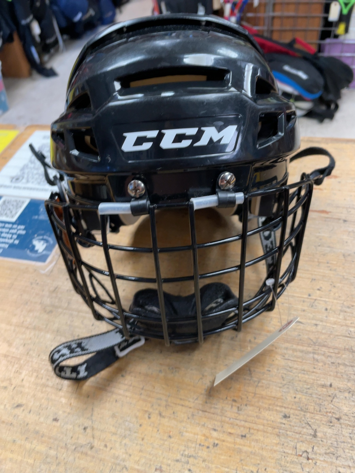 CCM 52.5-57 cm Helmet with Itech Cage - Black