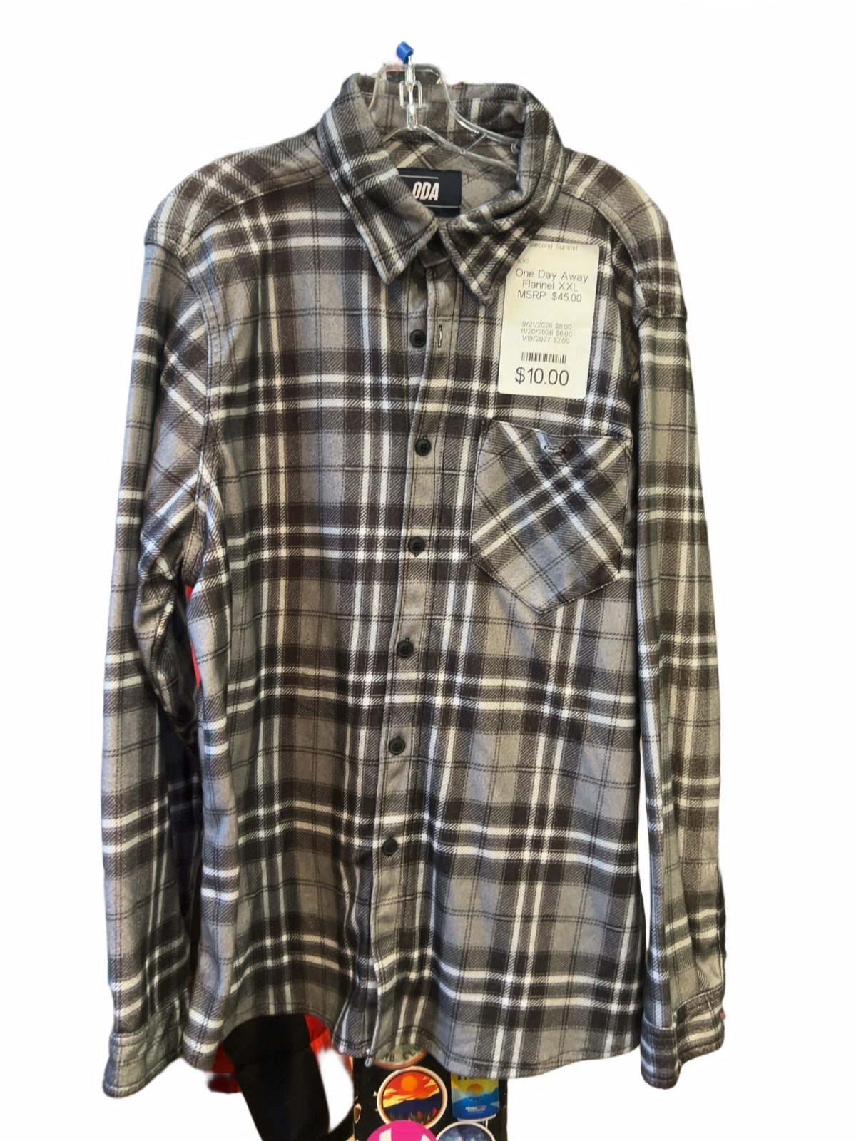 ODA One Day Away Plaid Flannel Long Sleeve Shirt - Good - XXL - image 1