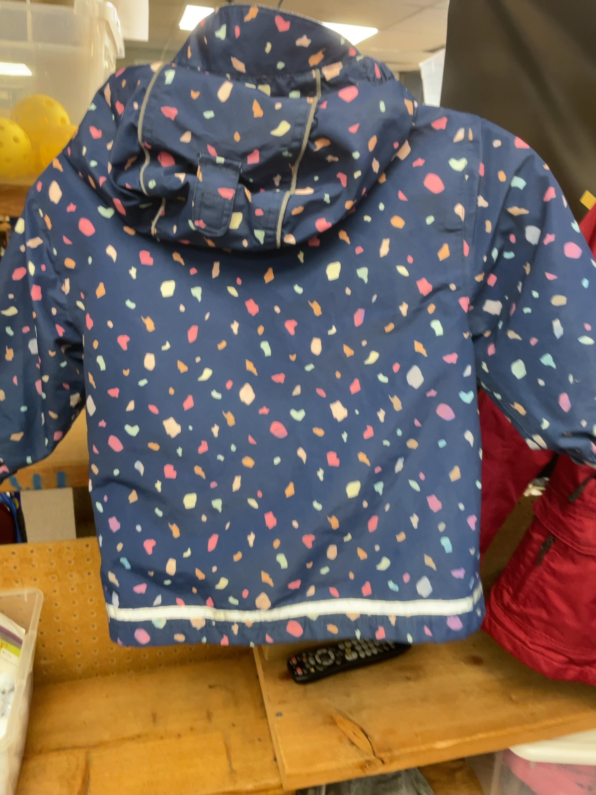 Jan & Jul Fleece Lined Rain Jacket Size 3T Blue Pattern