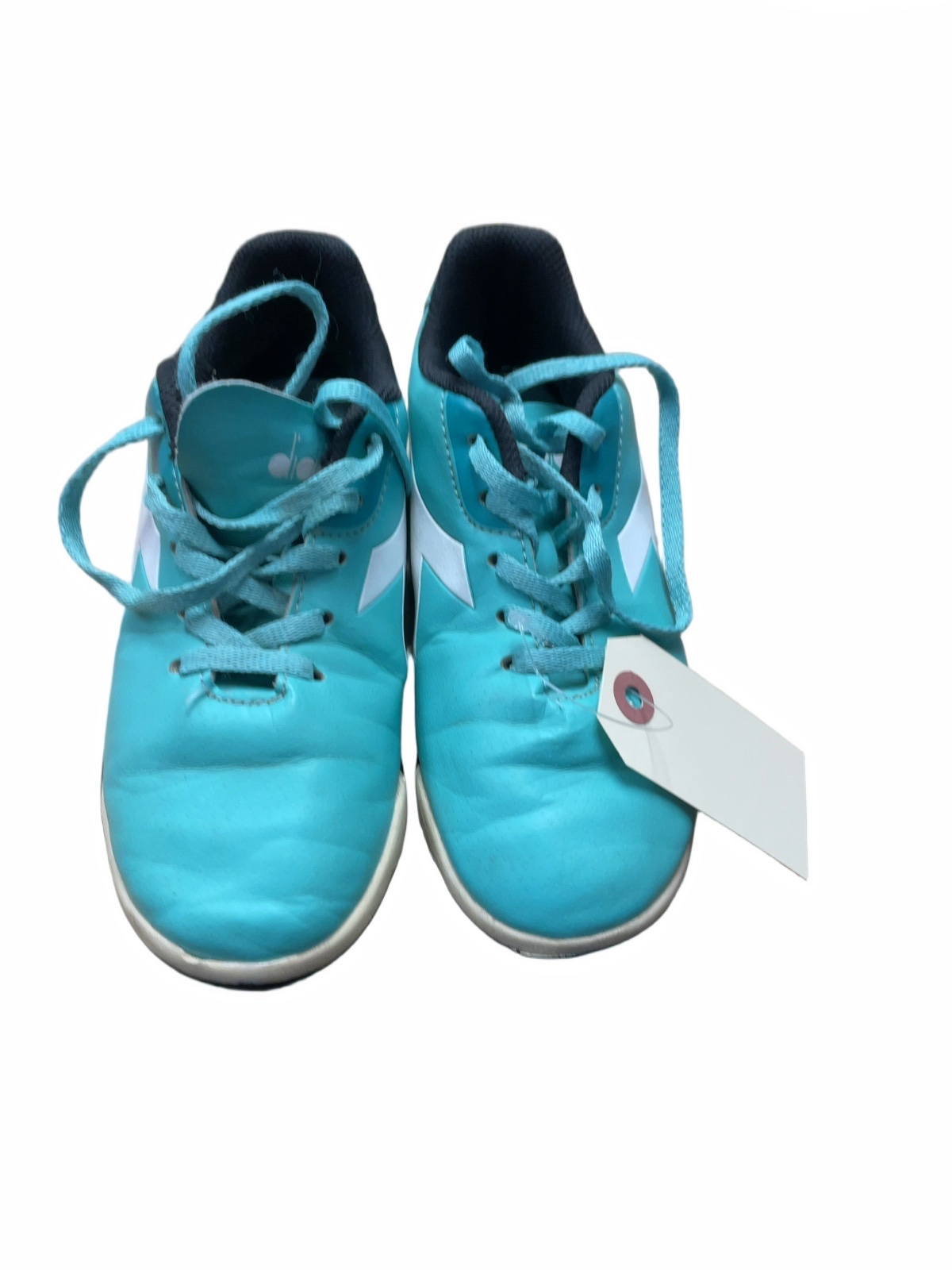 Diadora Size 1 Youth Indoor Soccer Shoes Teal/White - image 1