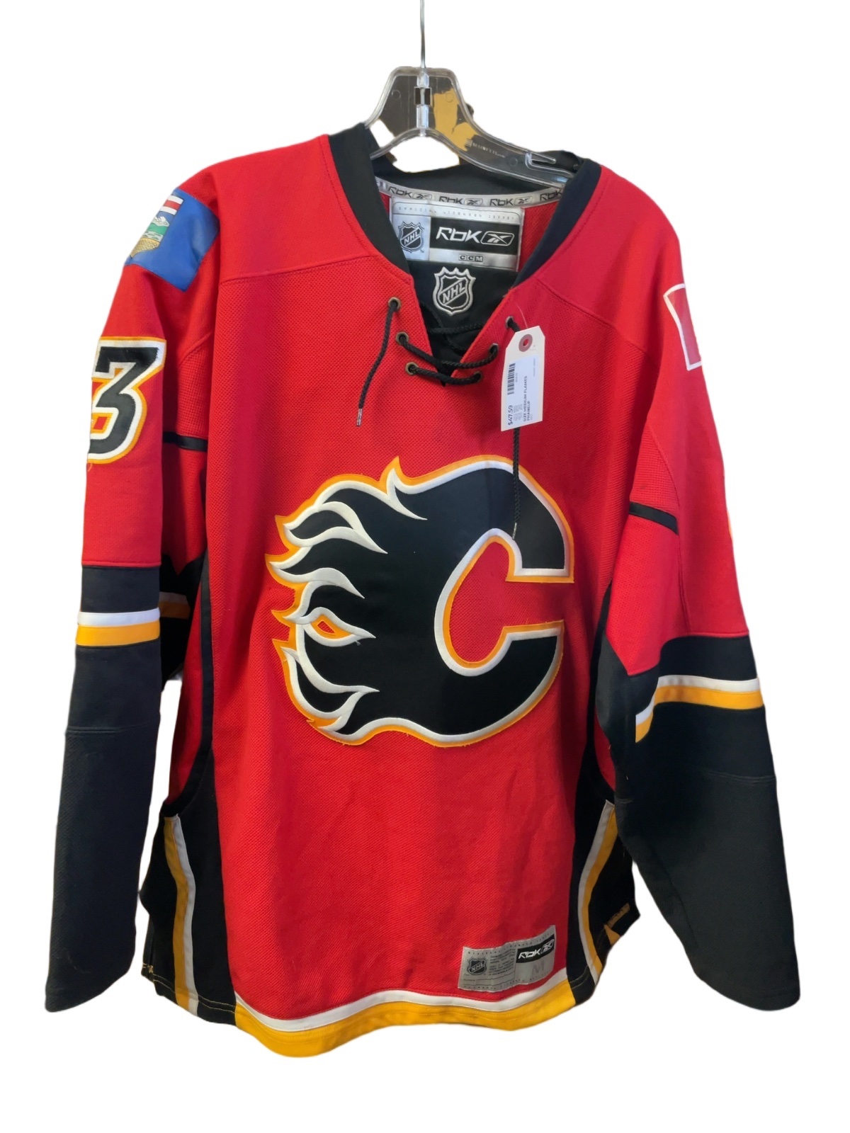 Reebok Rbk Calgary Flames Dion Phaneuf #3 Signed Jersey Size M - image 1