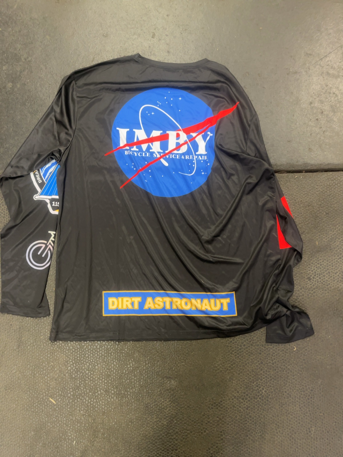 IMBY Dirt Astronaut Long Sleeve Mountain Bike Jersey Black