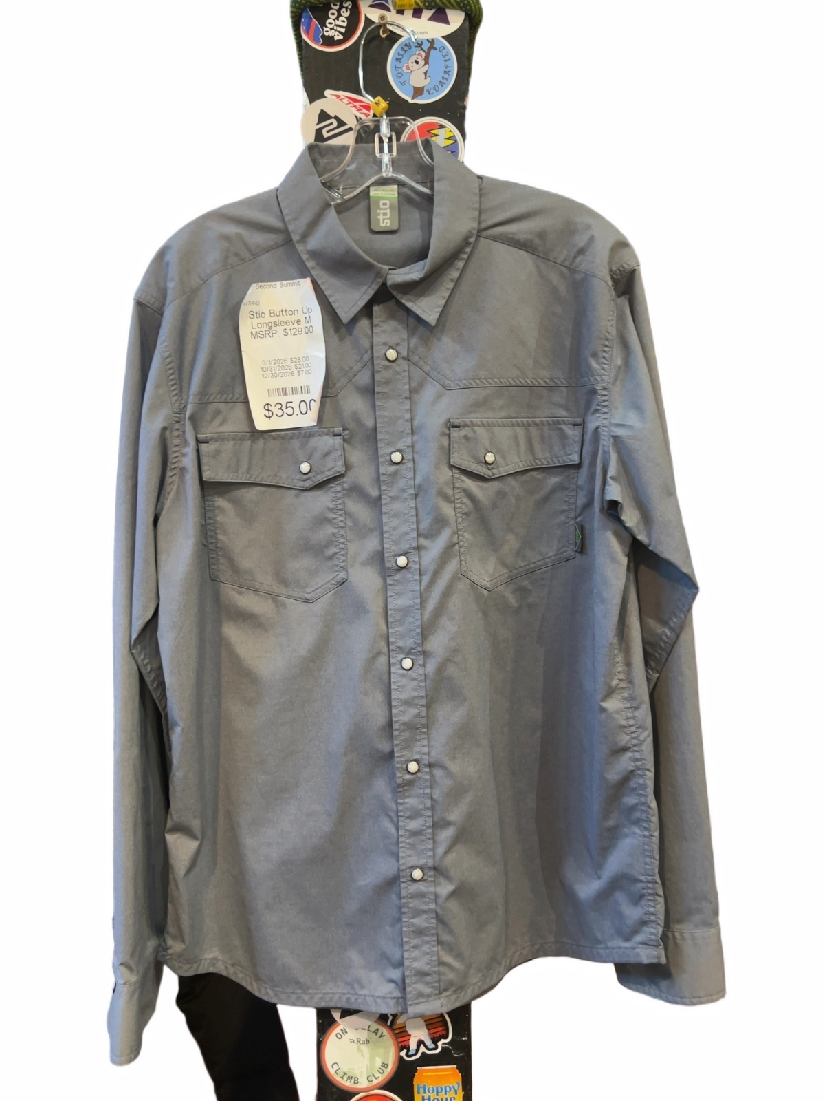 Stio Men's Long Sleeve Pearl Snap Shirt M - Good - image 1