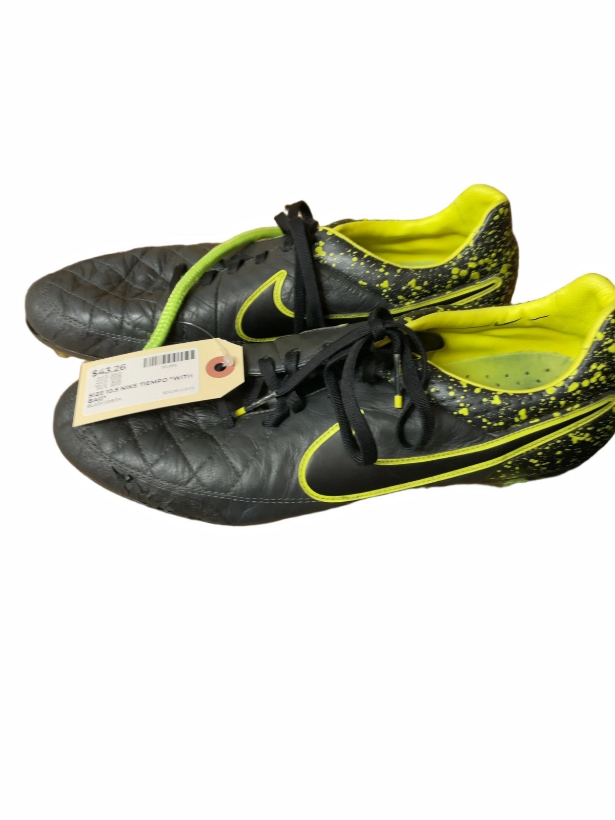 Nike Tiempo Size 10.5 US Soccer Cleats With Bag - image 1