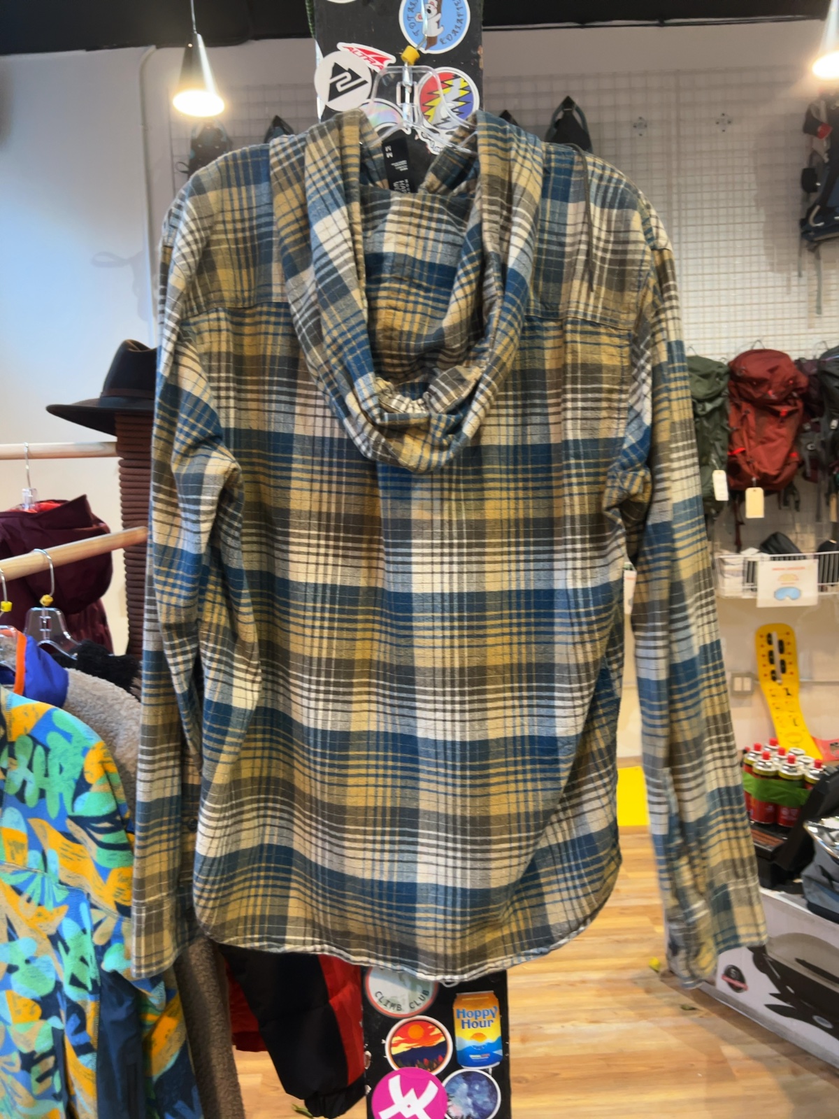 Mountain Hardwear Microchill Flannel Hooded Long Sleeve Shirt Good M