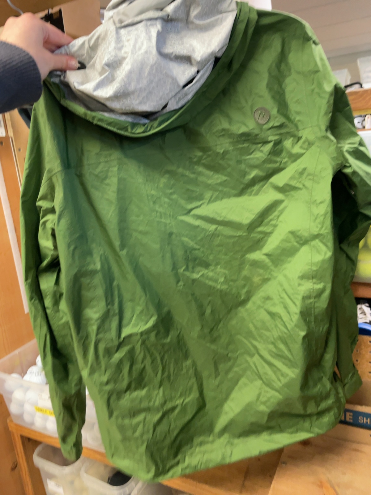 Marmot Size S Hooded Rain Jacket Green