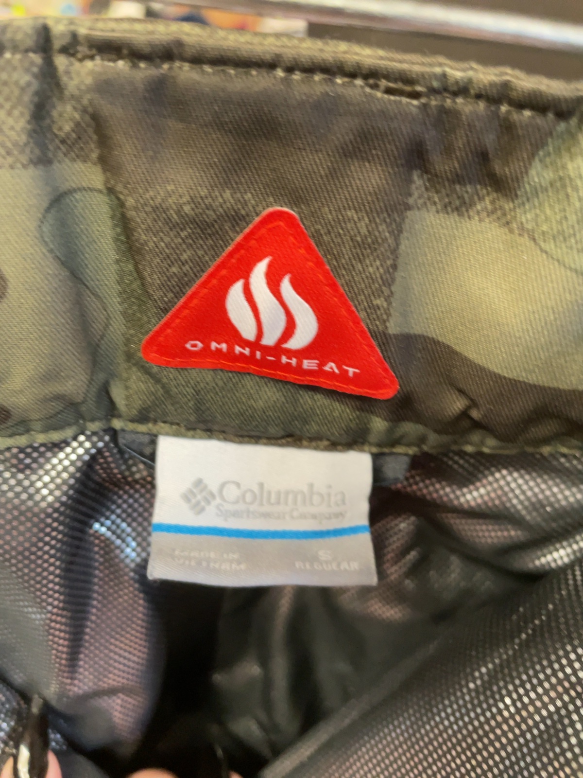 Columbia Omni-Tech Omni-Heat Size S Regular Camo Snow Pants