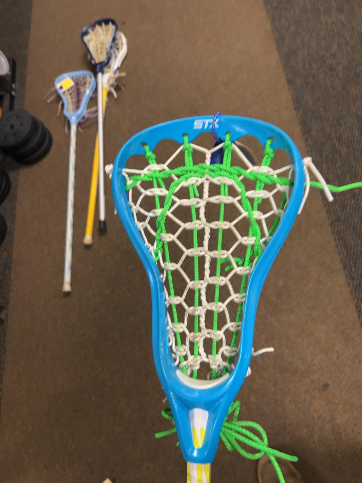 STX 6000 Women's Complete Lacrosse Stick Teal/Green 31.5 in Good