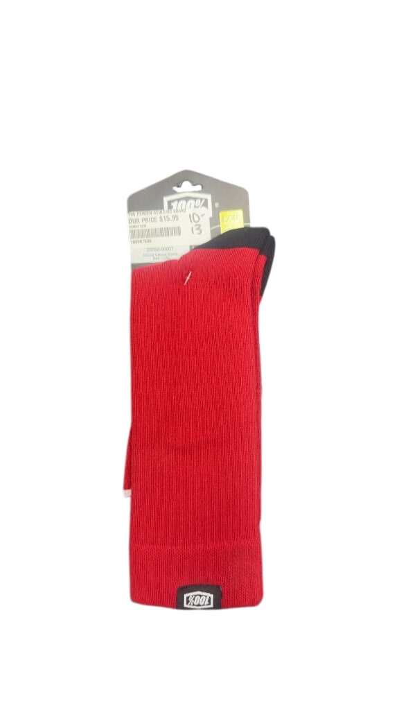 100% Athletic Crew Socks Solid Casual Red New L/XL - image 1