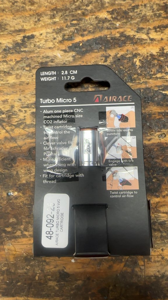 Airace CO2 Inflator Turbo Micro 5 Silver New 2.8cm