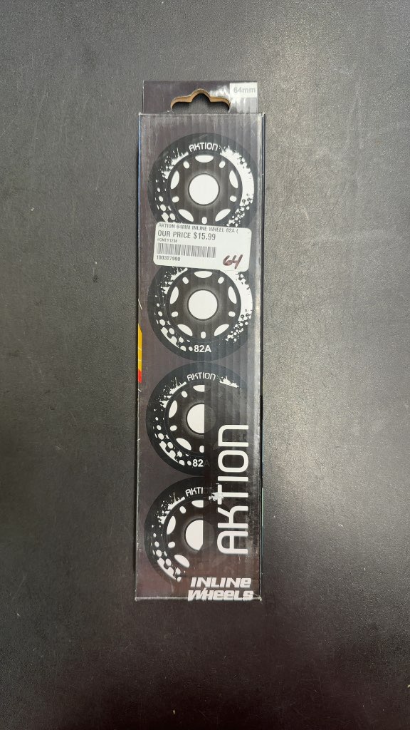 Aktion Inline Skate Wheels 64mm 82A 4-Pack New