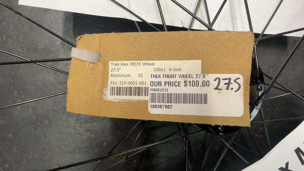 Alex MD35 27.5" Front Bike Wheel - 100x15mm 6-bolt
