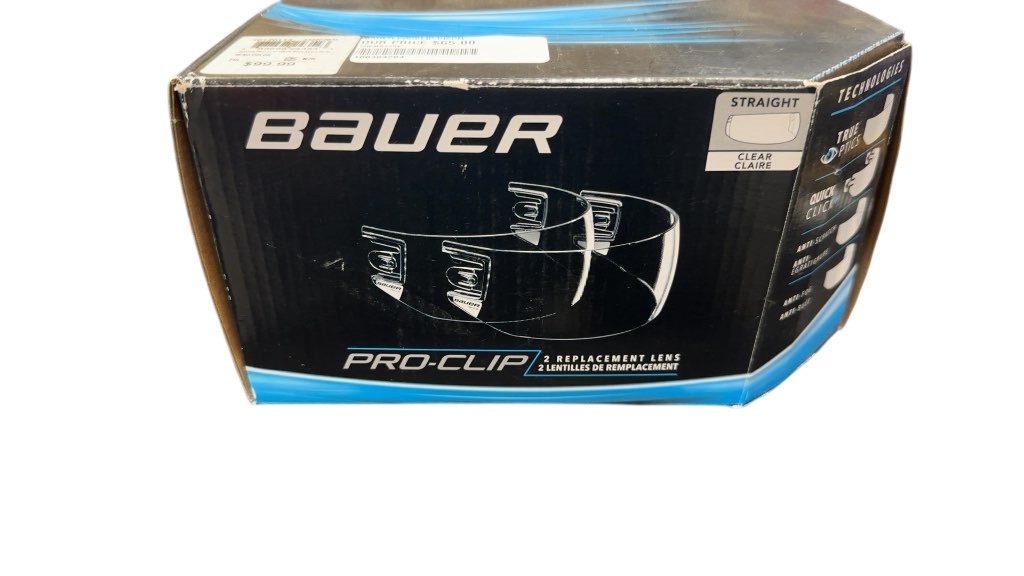 Bauer Pro-Clip Straight Clear Hockey Visor Replacement Lenses - 2 Pack - image 1