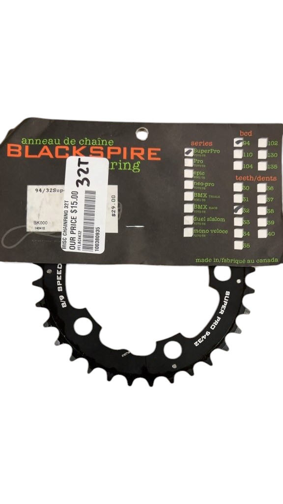 Blackspire SuperPro Chainring 32T 94mm BCD 8/9 Speed New