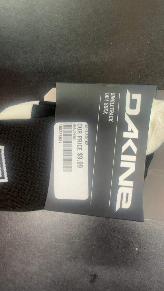 Dakine Singletrack Tall Socks New S-M Black