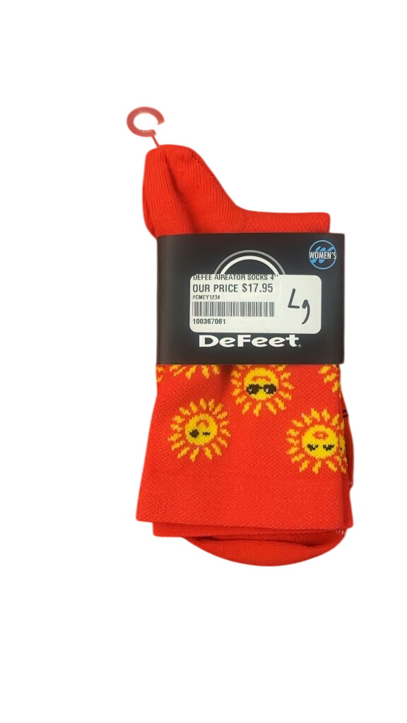 DeFeet Aireator 4" Women's Cycling Socks Sunny Day Poinciana New Large - image 1