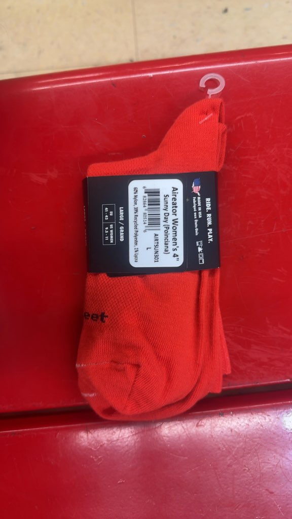 DeFeet Aireator 4" Women's Cycling Socks Sunny Day Poinciana New Large