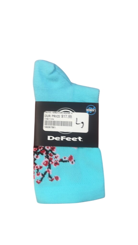 DeFeet Aireator Women's 4" Cycling Socks Blossom & Sunny Day NWT Size L - image 1