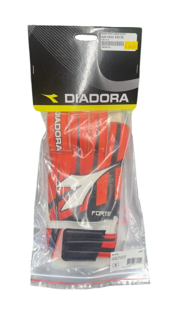 Diadora Forte Goalie Gloves - Size 8 - Orange/Black
Brand new - image 1