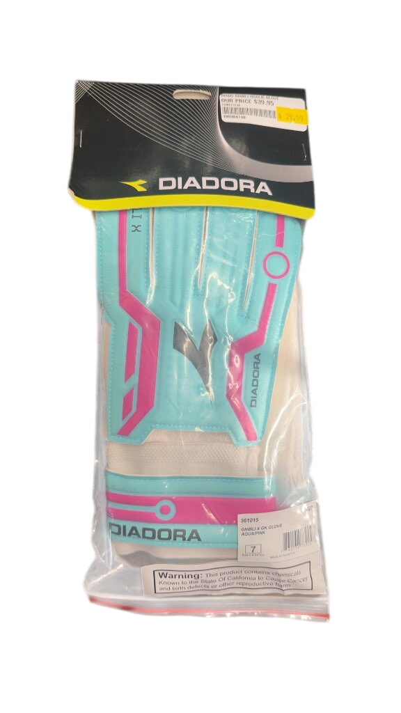 Diadora Ghibli X GK Soccer Goalie Gloves - Aqua/Pink - Size 7 brand new - image 1