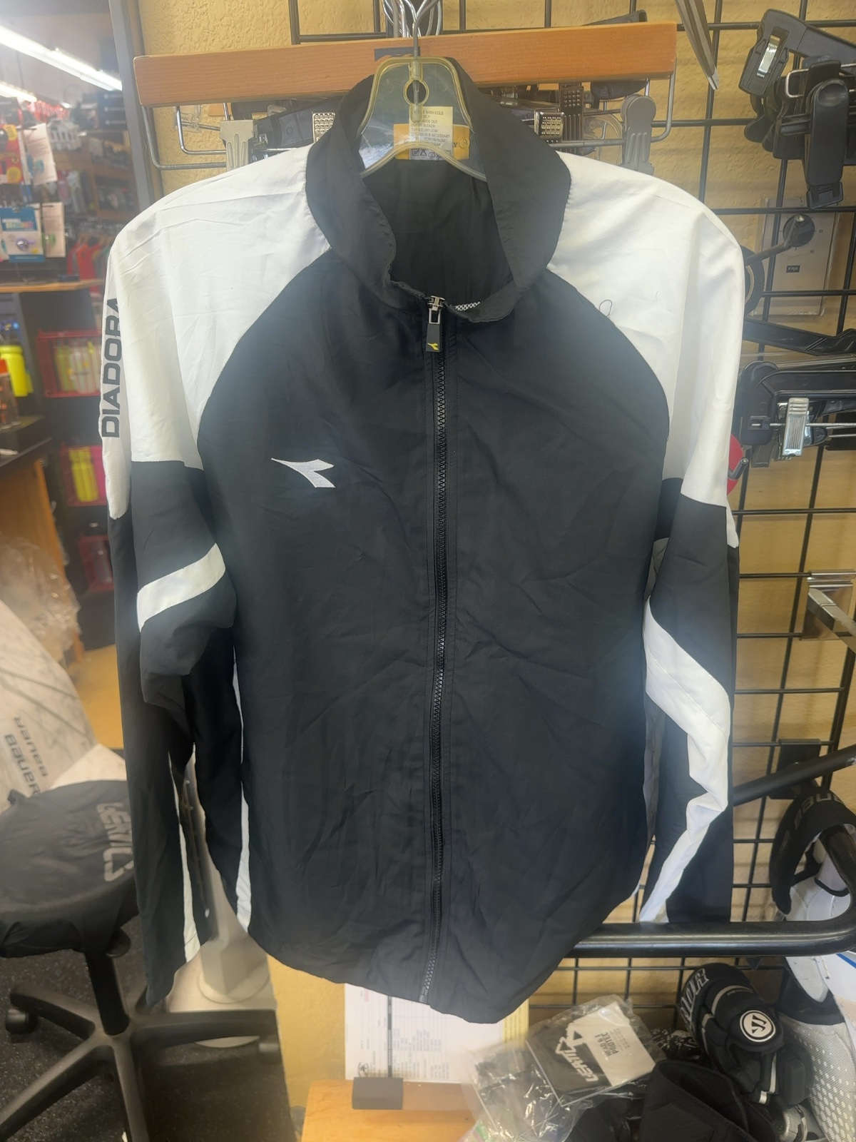 Diadora Senior Large Track Jacket - Black/White