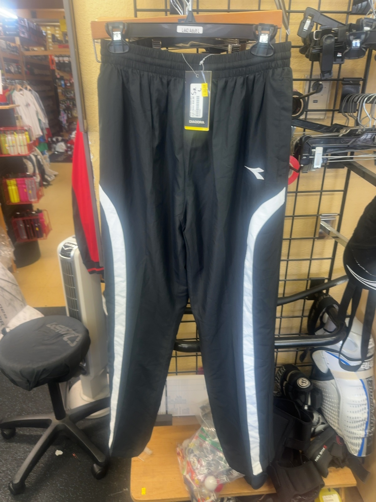 Diadora Track Pants - Black/White - Senior Large brand new with tags