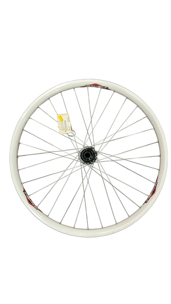 Dirty 26" White Front Bicycle Wheel - 20mm Axle