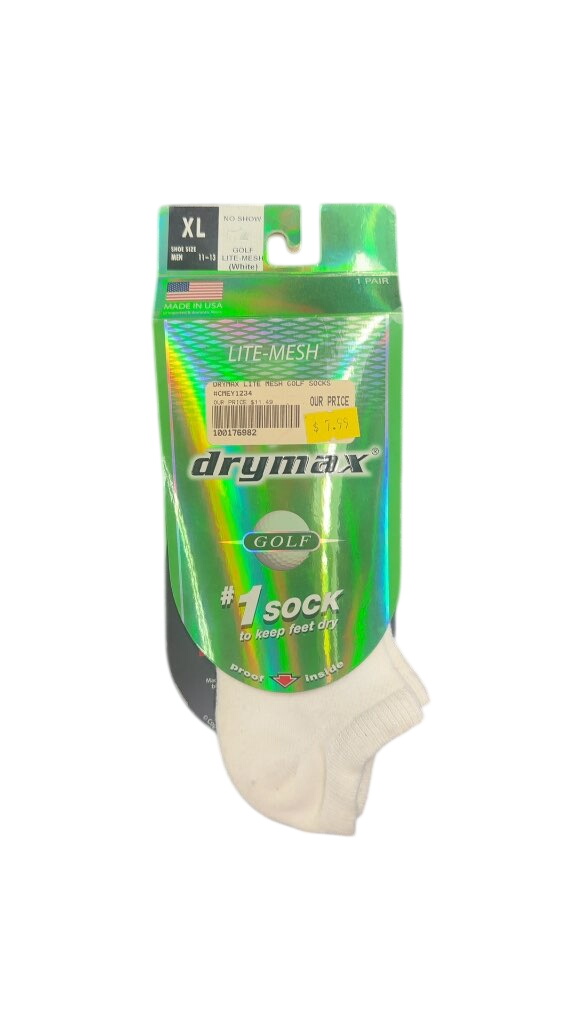 Drymax Lite-Mesh Golf Socks White New XL - image 1