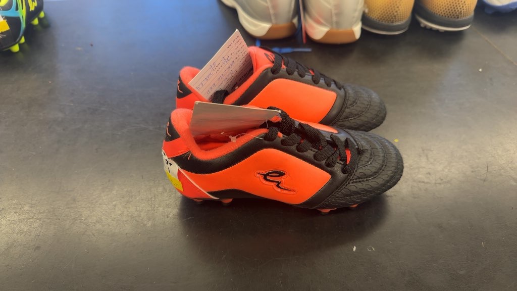 Elatto Rapide Junior Soccer Cleats - Black/Orange size 1