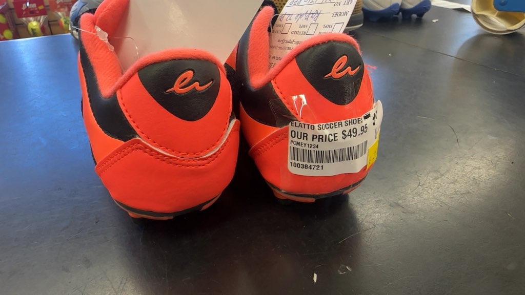 Elatto Rapide Junior Soccer Cleats - Black/Orange size 1