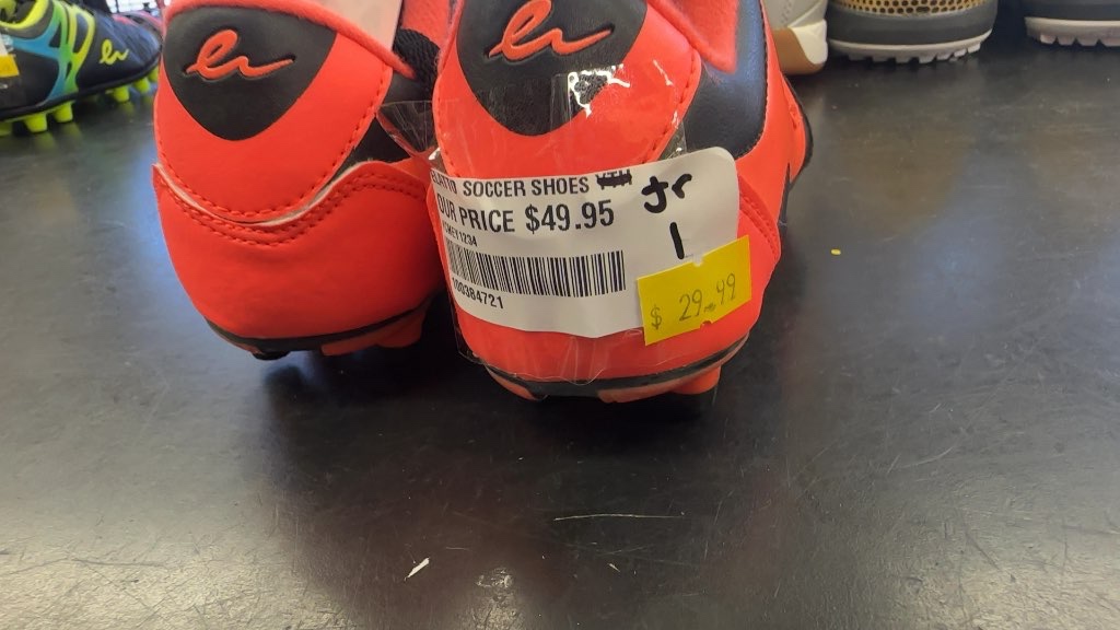 Elatto Rapide Junior Soccer Cleats - Black/Orange size 1