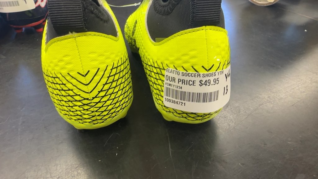 Elatto Youth Soccer Cleats - Neon Yellow/Black - Size 13