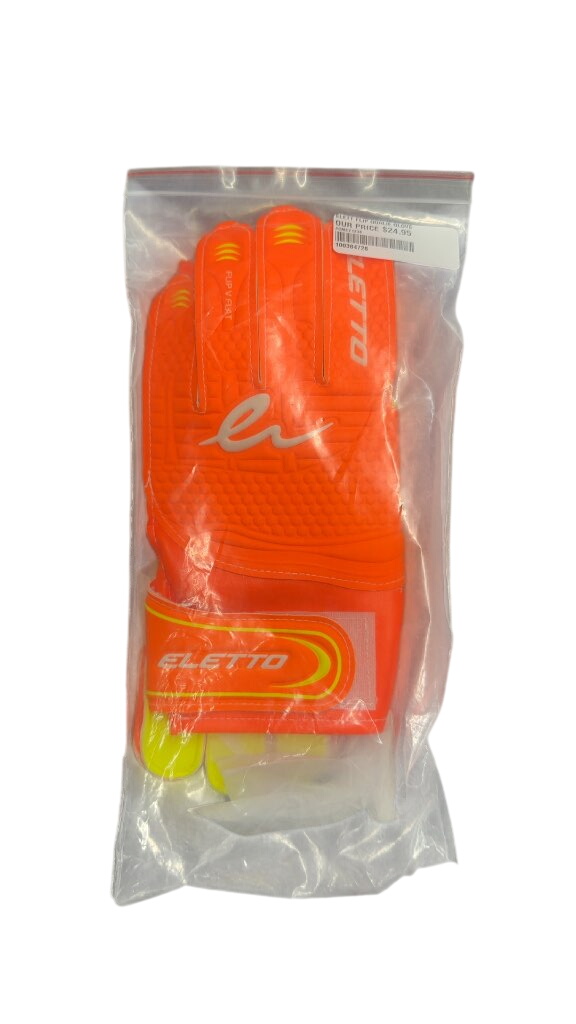 Eletto Flip V Flat Soccer Goalie Gloves - Orange/Yellow size 6 brand new - image 1