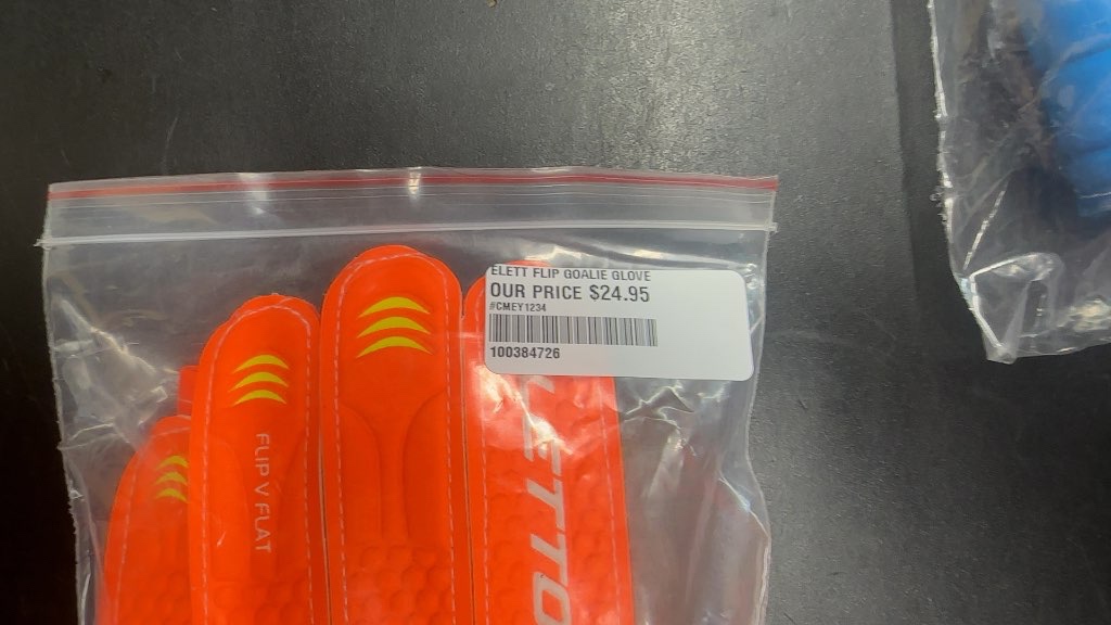 Eletto Flip V Flat Soccer Goalie Gloves - Orange/Yellow size 6 brand new