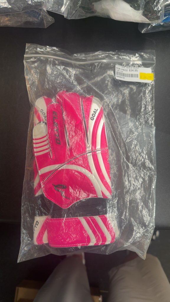 Eletto Goal Soccer Goalie Gloves - Pink/White size 6