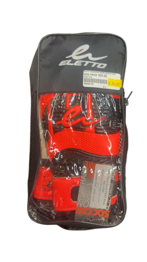 Eletto Skintech Duro Soccer Goalie Gloves - Black/Lava Orange size 8 - image 1