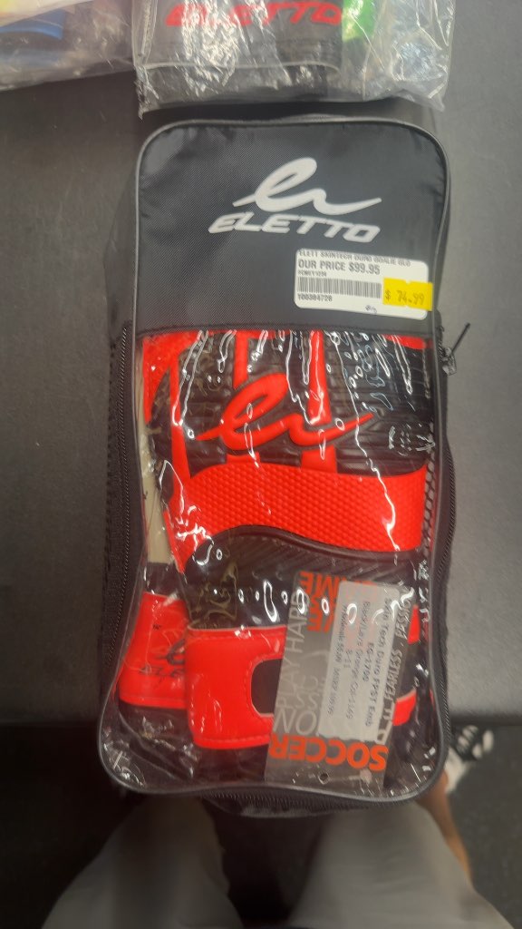 Eletto Skintech Duro Soccer Goalie Gloves - Black/Lava Orange size 8