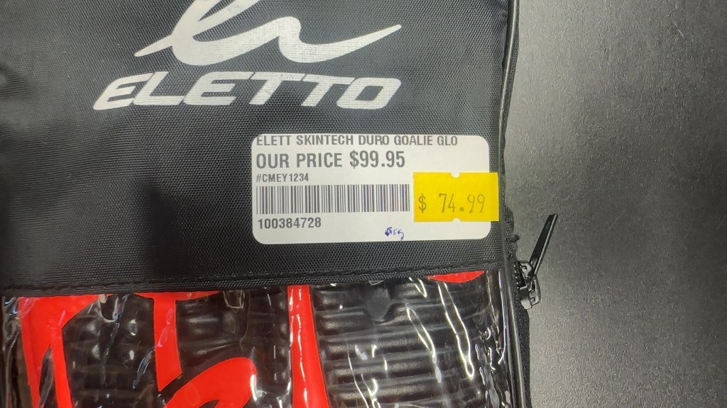 Eletto Skintech Duro Soccer Goalie Gloves - Black/Lava Orange size 8